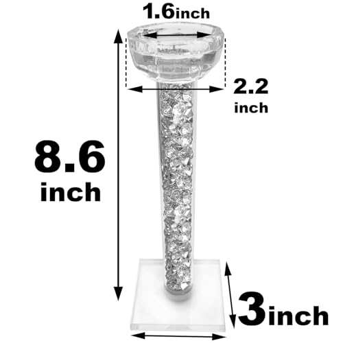 Wocred Candle Holders Set of 2.Stunning Shabbat Candle Holders.8.6" Tall Crystal Candlestick Holders for Dinning Room,Mantelpiece. - Image 5