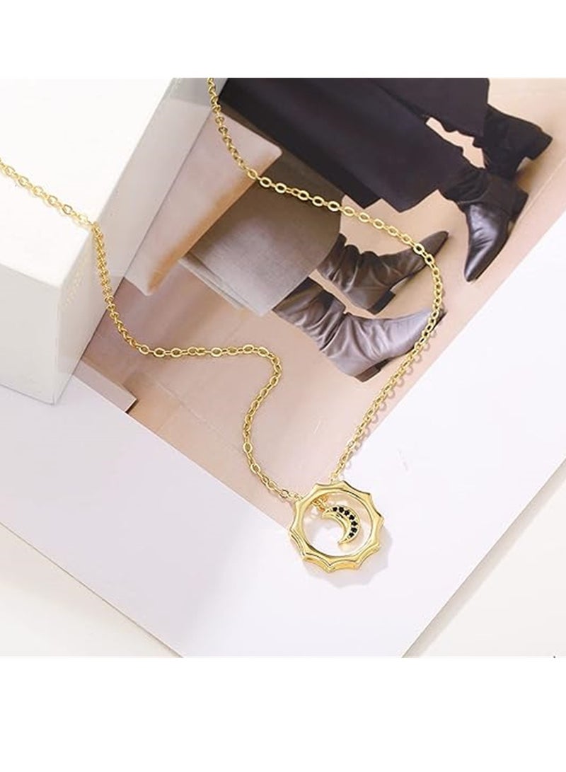 KASTWAVE BFF Necklace for 2 Sun and Moon Matching Necklace for Couples Necklace Best Friends Necklace Friendship Necklace Couples Matching Necklaces Jewelry Gifts - Image 2