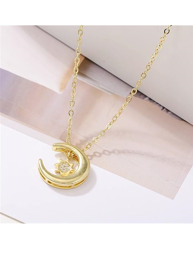 KASTWAVE BFF Necklace for 2 Sun and Moon Matching Necklace for Couples Necklace Best Friends Necklace Friendship Necklace Couples Matching Necklaces Jewelry Gifts - Image 4