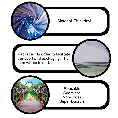 PHMOJEN Colorful Flowers Blossom Photography Backdrop Wooden Bridge Floral Garden Background Vinyl 5x7ft Photo Shooting Props HXPH010 - Image 5