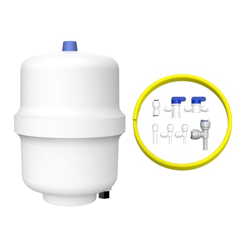 SimPure Small Water Pressure Tank for Tankless Reverse Osmosis System, RO Water Storage Tank with Fittings for Refrigerator, Ice Maker, Suitable for 1/4" and 3/8" Water Pipes - Image 1