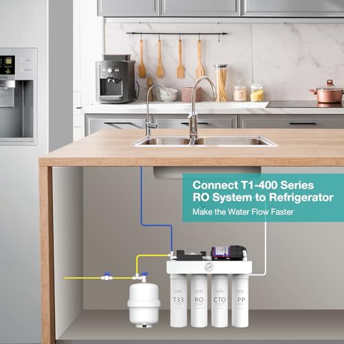 SimPure Small Water Pressure Tank for Tankless Reverse Osmosis System, RO Water Storage Tank with Fittings for Refrigerator, Ice Maker, Suitable for 1/4" and 3/8" Water Pipes - Image 4
