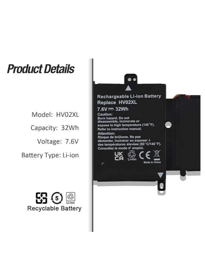 Terabyte Replacement 32Wh HV02XL Laptop Battery for HP Pavilion x360 11-k 11-k000 11-k100 11-f 11-f000 Convertible PC Energy Star Series 11-k101ng 11-k100nx 11-k122nr 11-k022cy 111-k022cy 111-k022cy 111-k022cy - Image 3