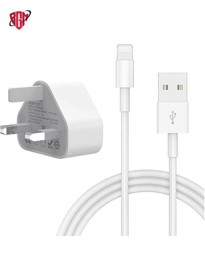 BGM 5V 1A Power Adapter Supply, USB Charger Cable and Plug Compatible for i Phone 5S, 6, 6S, 6 Plus, 6S Plus, 7, 7 Plus, 8, 8 Plus, XS, X, XS Max, 11, XR, i Pod Touch 5G Power Cord  - Image 2