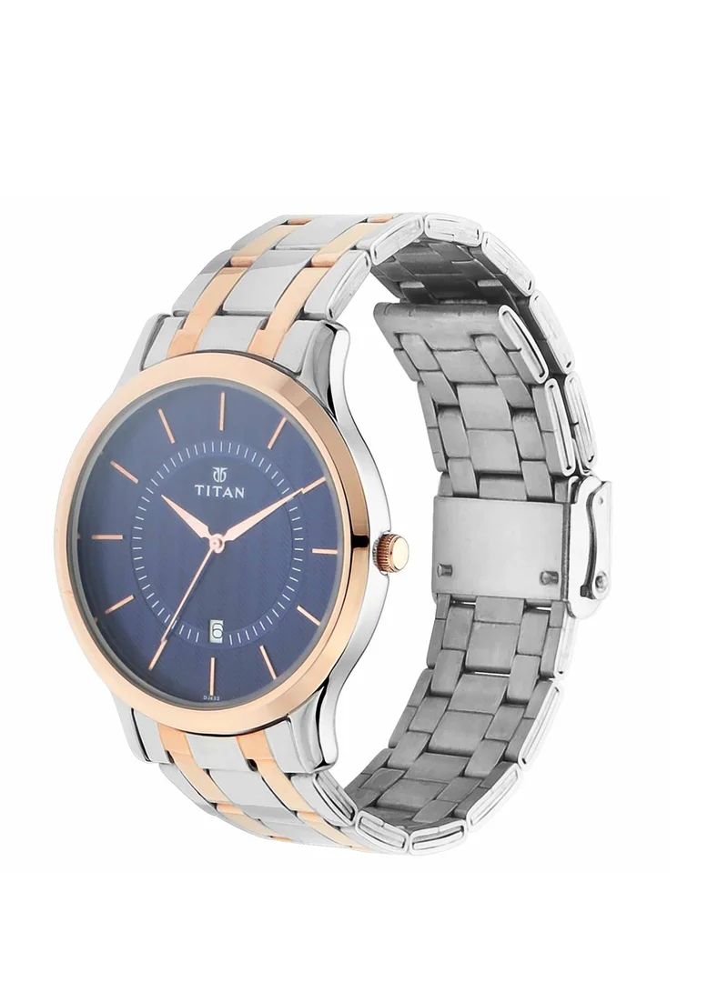 TITAN Titan Quartz Analog with Date Blue Dial Stainless Steel Strap Watch for Men
