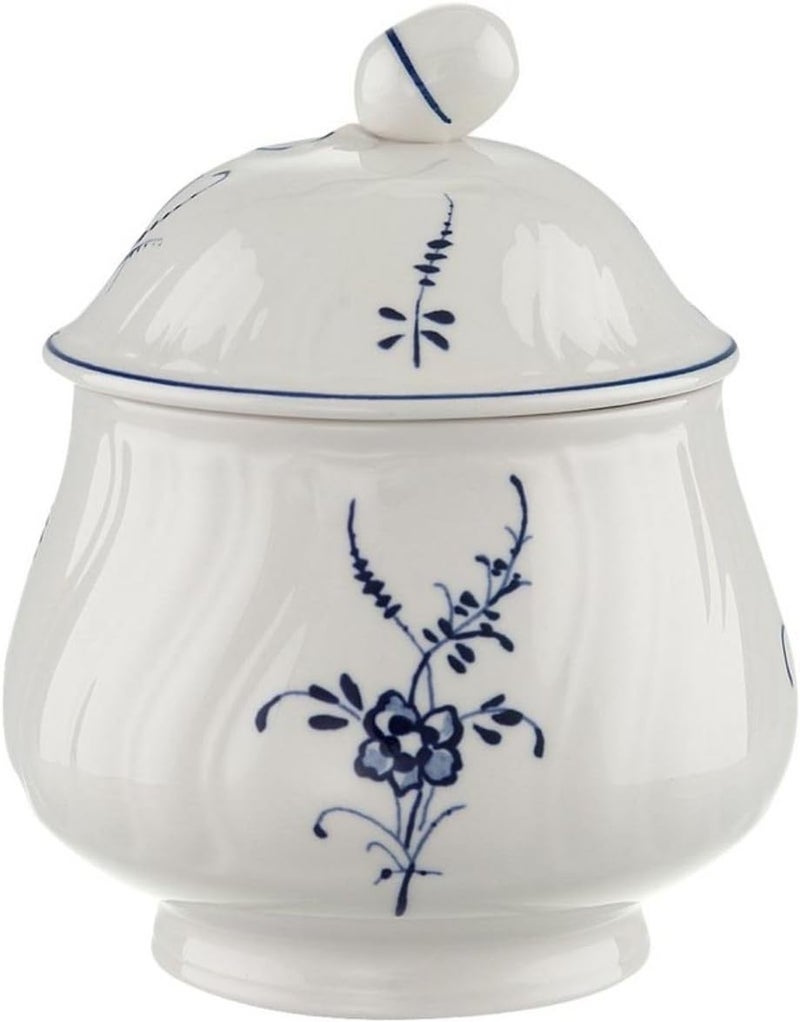 Villeroy & Boch Villeroy  Boch Vieux Luxembourg Covered Sugar 8 oz Premium Porcelain WhiteBlue - Image 4