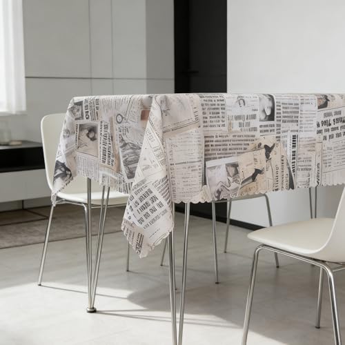 ggaimwf 52x70 Inch Vintage Rectangle Tablecloth Old Newspaper Table Cloth Washable Nostalgia Style Table Cover for Dining Home Farmhouse Coffee Shop Decor - Image 5