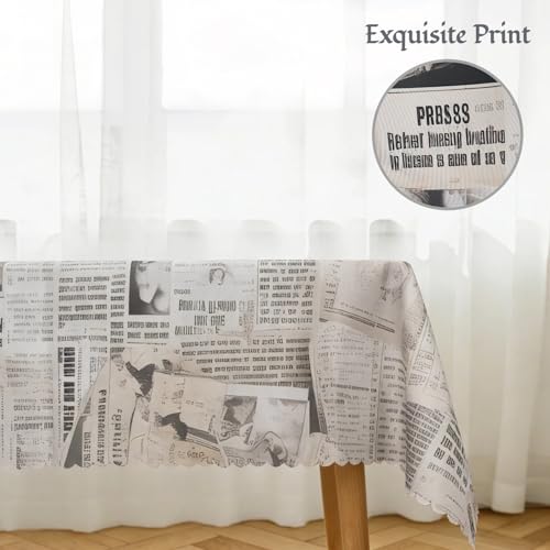 ggaimwf 52x70 Inch Vintage Rectangle Tablecloth Old Newspaper Table Cloth Washable Nostalgia Style Table Cover for Dining Home Farmhouse Coffee Shop Decor - Image 2
