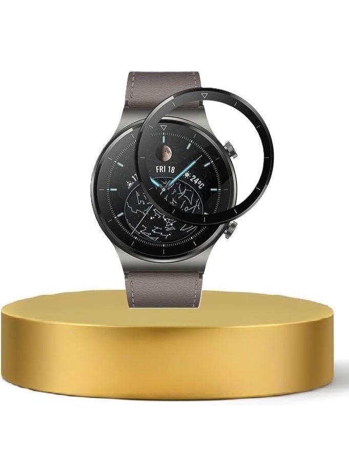 واقي شاشة لساعة هواوي GT3 برو 46 مم، فيلم حماية ثلاثي الأبعاد منحني بحواف ناعمة [مضاد للخدش] [خالٍ من الفقاعات] [مقاوم للكسر للغاية] [حساس للغاية] (ليس زجاجًا) - Image 1