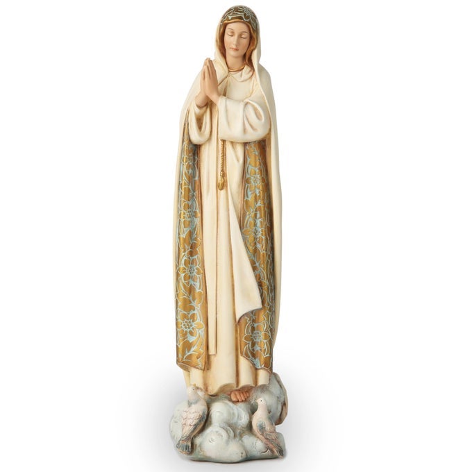 BC CATHOLIC OUR LADY OF FATIMA STATUES BLESSED VIRGIN MARY FIGURINE FOR ALTAR HOLY MOTHER MADONNA 12 H RELIGIOUS GIFT TO MOM CLASSICAL RENAISSANCE SCULPTURE BY BUILDCLASSIC