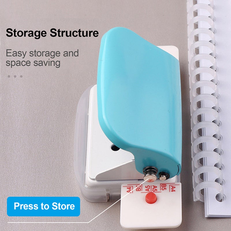 6-Hole Paper Punch Purple: Punches Up to 5 Sheet(80 Gsm) 6mm Diameter Holes - With Dual Positioning Posts and Rulers Hole Puncher for Loose-Leaf Notebooks Hand Accounts DIY Projects - Image 2