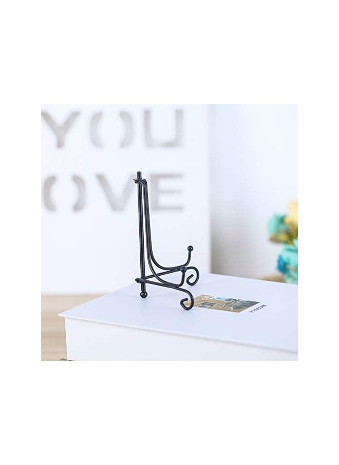 The Bros Iron Display Stand 4 Pack, Black Iron Easel Plate Display Photo Holder Stand, Displays Picture Frames, Decorative Plates, Tablets and Art 4 Inch  - Image 4