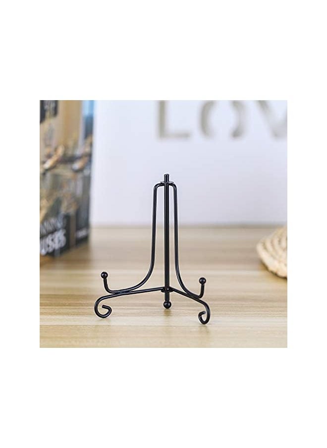 The Bros Iron Display Stand 4 Pack, Black Iron Easel Plate Display Photo Holder Stand, Displays Picture Frames, Decorative Plates, Tablets and Art 4 Inch  - Image 3