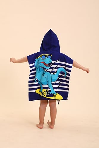 TEHALK Dinosaur Hooded Towels for Kids/Toddler/Boys/Girls, Poncho Beach Towels for Pool/Swimming, Towel Robes/Wearable Towel for Kids 2-10 - Image 5