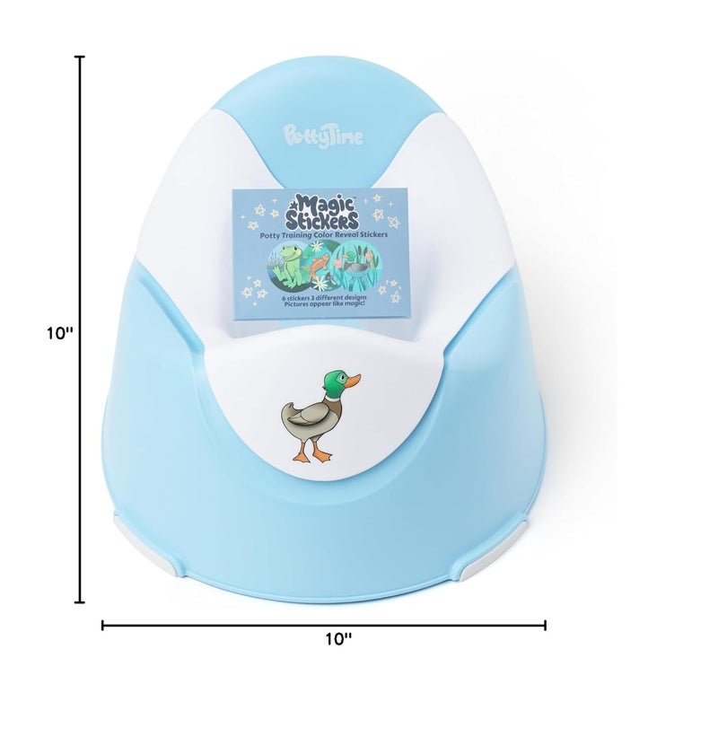 Potty Time New  Potty Training Seat by Potty Watch Inventor  Easy  Fun Toilet with Interactive 6 Reusable Color Changing Magic Stickers  Easy to Peel Stickers for Kids  Pond Blue - Image 3
