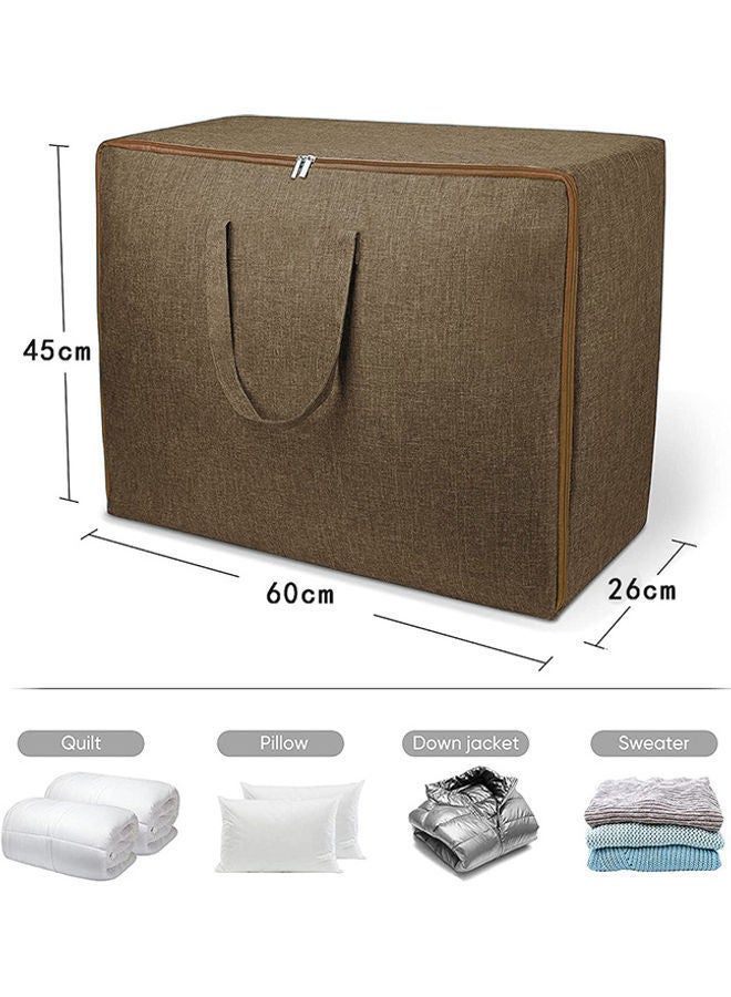 NIBEMINENT Pack of 2 Large Blanket Clothes Storage Bag Brown 60x45x26cm - Image 3