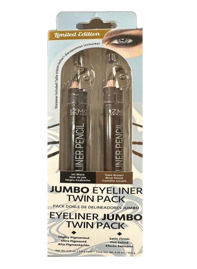 IZME New York JUMBO EYELINER PENCIL TWIN PACK Jet Black, Dark Brown / 5.0 g Each - Image 2