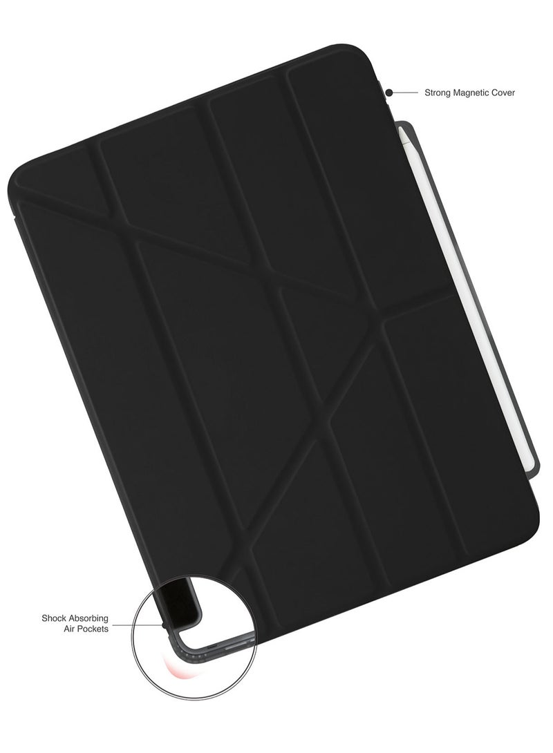 Origami No3 Pencil Case for Apple iPad AIR 11 inch case (2024) M2 iPad Air 10.9 inch (2022/2020) 6th / 5th / 4th Generation Smart Cover with 5 in 1 Stand - Black