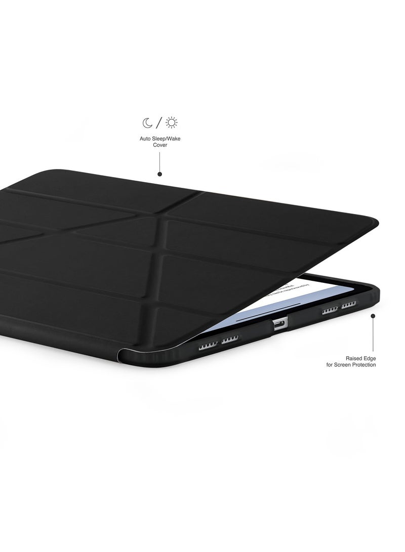 Origami No3 Pencil Case for Apple iPad AIR 11 inch case (2024) M2 iPad Air 10.9 inch (2022/2020) 6th / 5th / 4th Generation Smart Cover with 5 in 1 Stand - Black