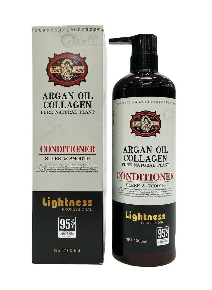 Lightness - Argan Collagen Pure Natural Plant Conditioner Sleek And Smooth 1000 ML - Image 1