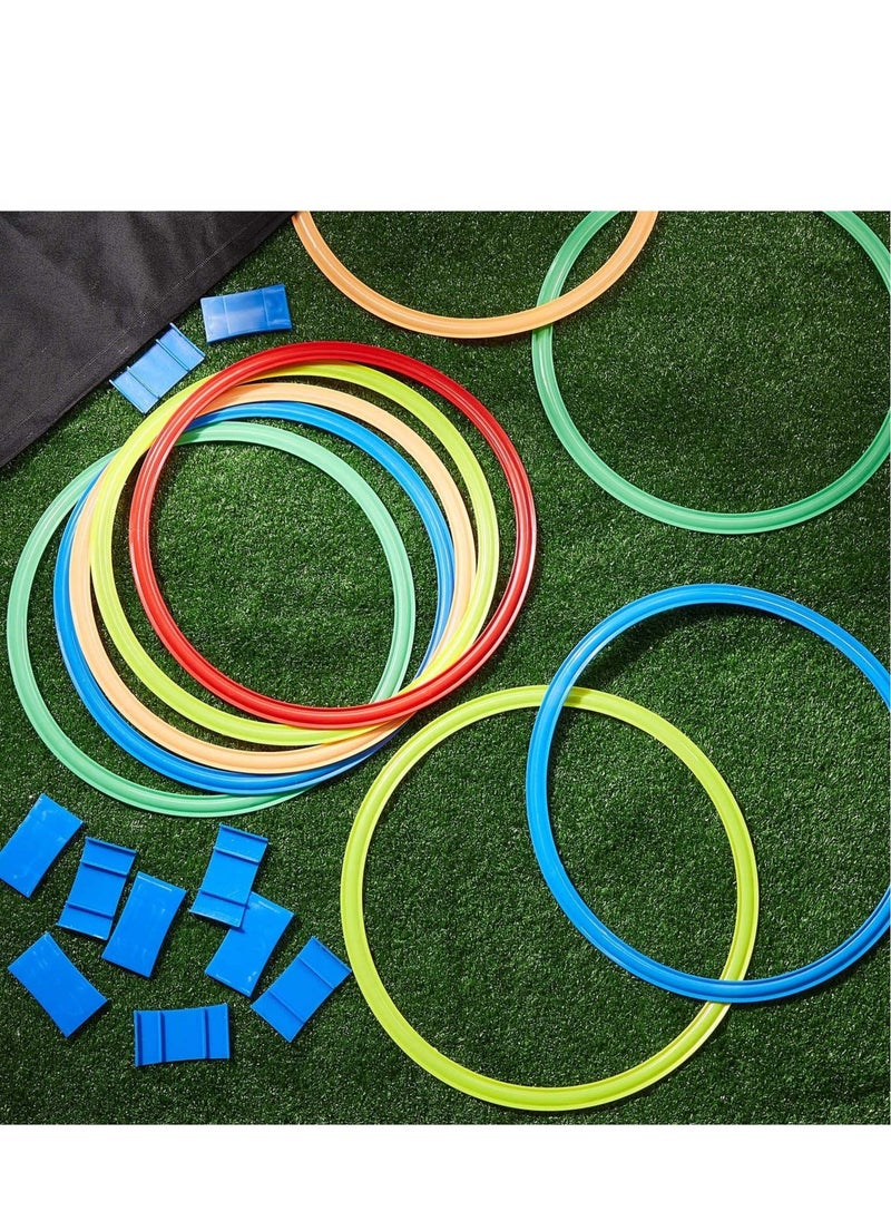 Hopscotch Squares Set - Hopscotch Ring Game with Hoops Squares Connectors Outdoor Indoor Obstacle Course,Balance and Agility Training for Kids and Adults(Hoop, 11 Inch)  - Image 5
