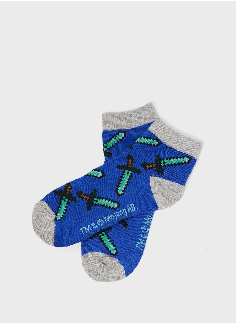 MINECRAFT - Minecraft Kids Printed Socks - Image 1