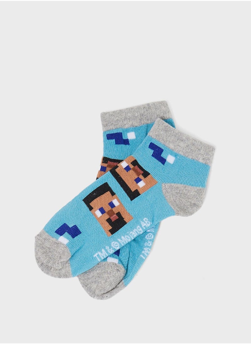 MINECRAFT - Minecraft Kids Printed Socks - Image 1