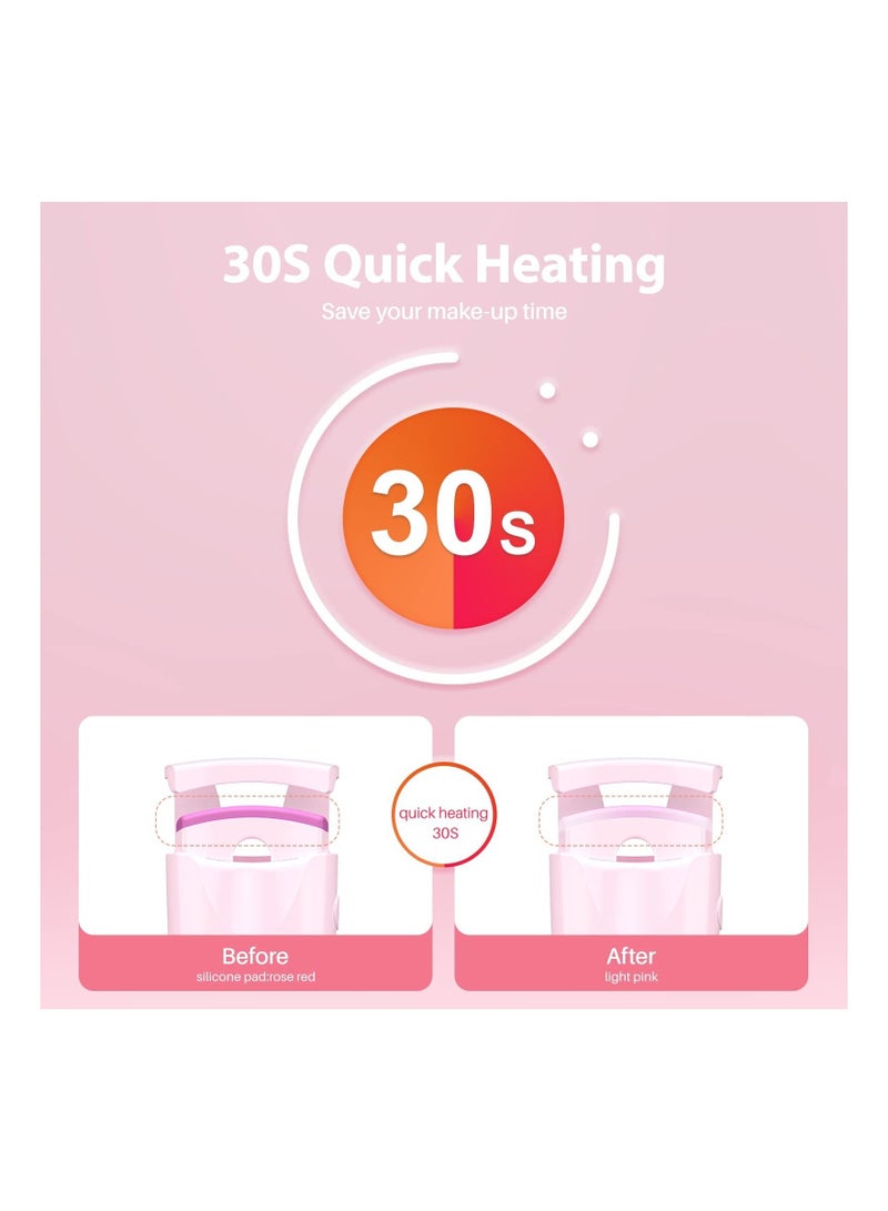 SYOSI Heated Eyelash Curlers Rechargeable Eyelash Curler, Electric Eyelash Curler with Professional Heating Silicone Pad 30s Qick Heating Lash Curler for Natural Curling 24H Long Lasting Eye Lashes - Image 3