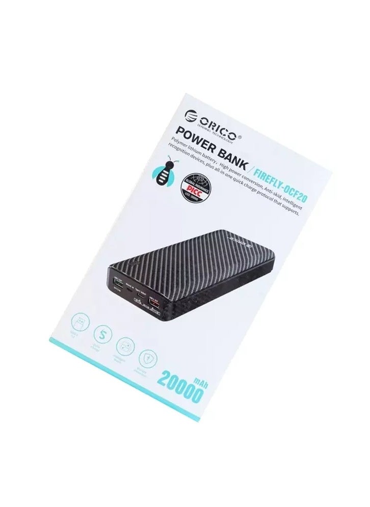 Orico - OCF20 18W 20000mAh USB-A & Type-C & Micro B Smart Power Bank - Image 1