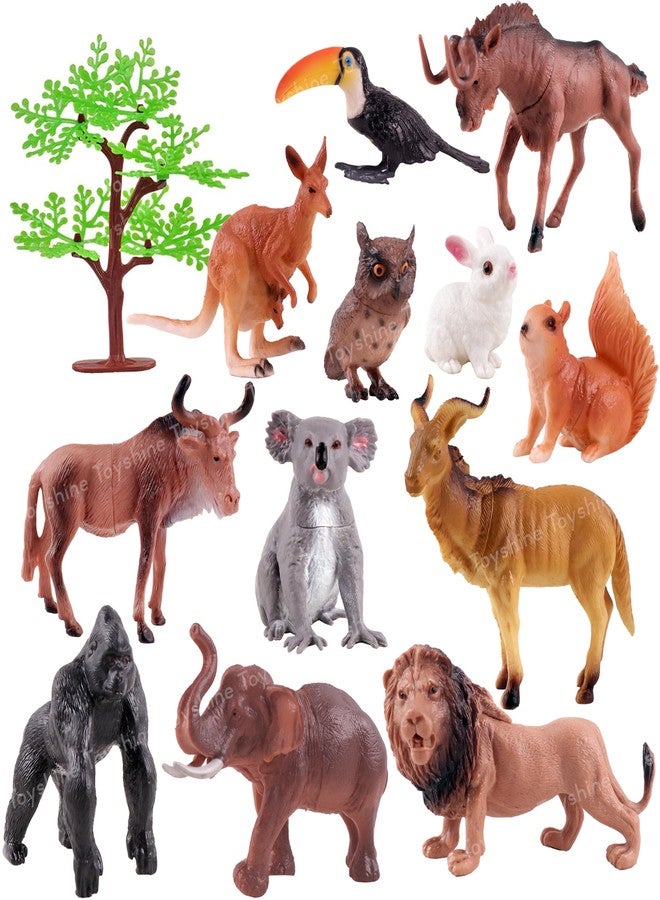 Toyshine 12pc Jumbo Wild Forest Animals Woodland Creatures Figurines Miniature Toys Learning Educational Playset for Kids Toddlers 3+, Model B - Image 1