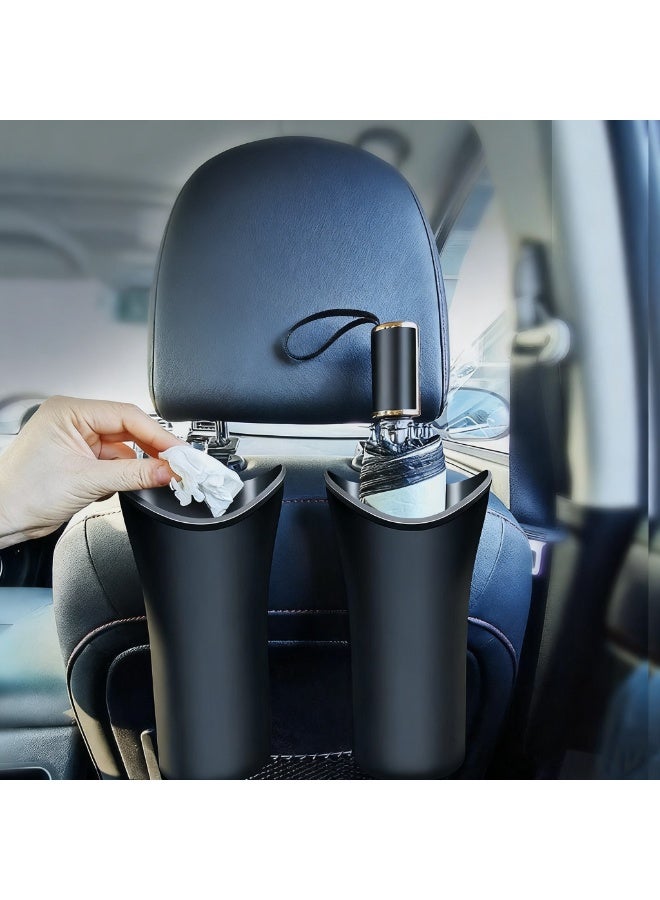 COYO 2 pieces Car Seat Storage Box Umbrella Holder，Trash Can for Car,  Car Bucket Plastic Barrel Car Seat Back Storage Box - Image 1