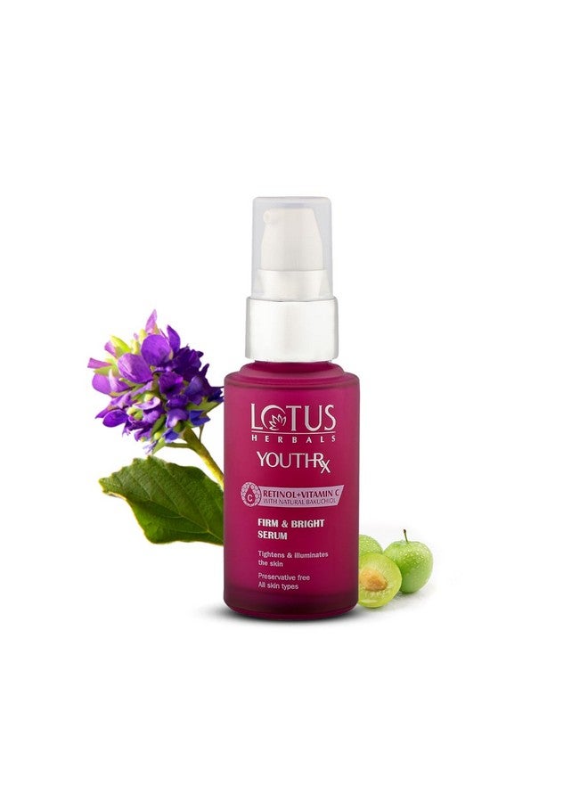LOTUS HERBALS Youthrx Firm & Bright Face Serum | Bakuchiol Retinol & Vitamin C | Anti Ageing & Brightening | 30Ml  - Image 1