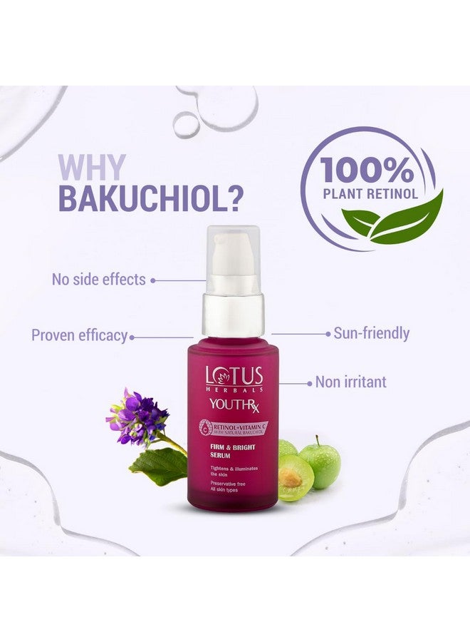 LOTUS HERBALS Youthrx Firm & Bright Face Serum | Bakuchiol Retinol & Vitamin C | Anti Ageing & Brightening | 30Ml  - Image 3