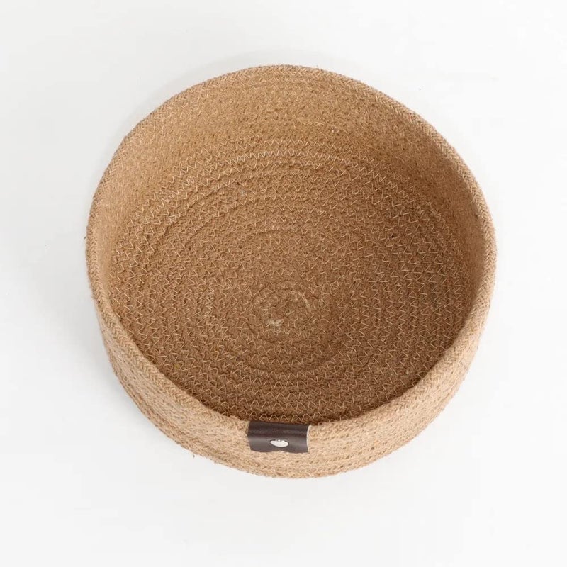 pepme pepme Cotton Tiny Round Plain Basket Beige Small 9x25  - Image 2