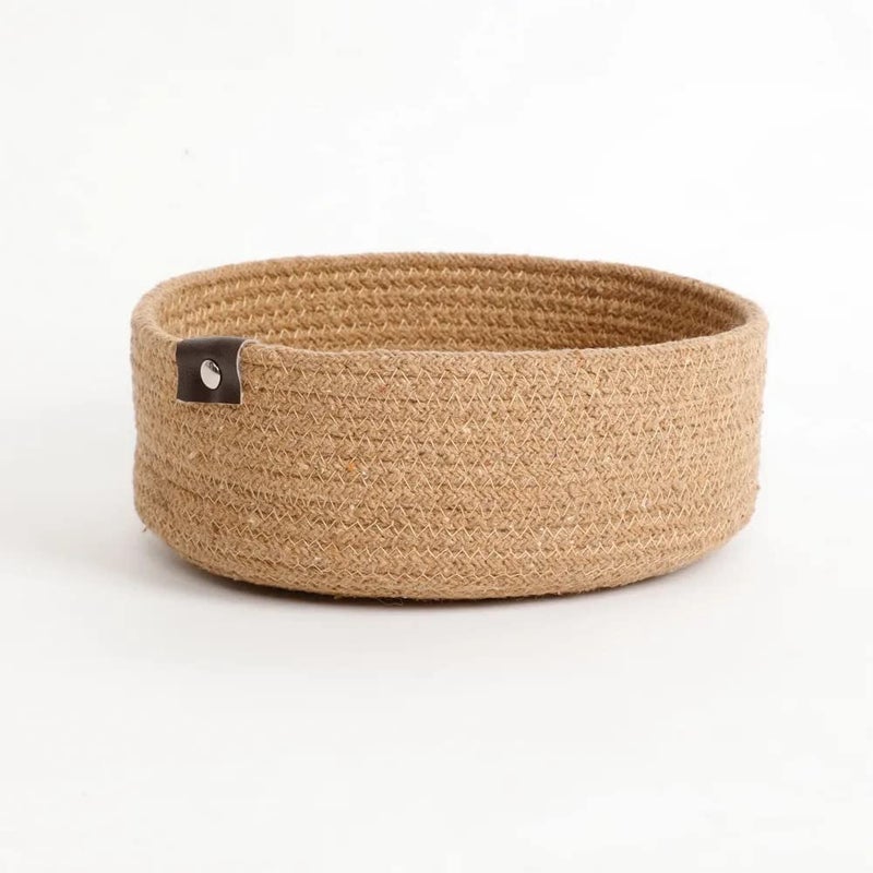 pepme pepme Cotton Tiny Round Plain Basket Beige Small 9x25  - Image 3