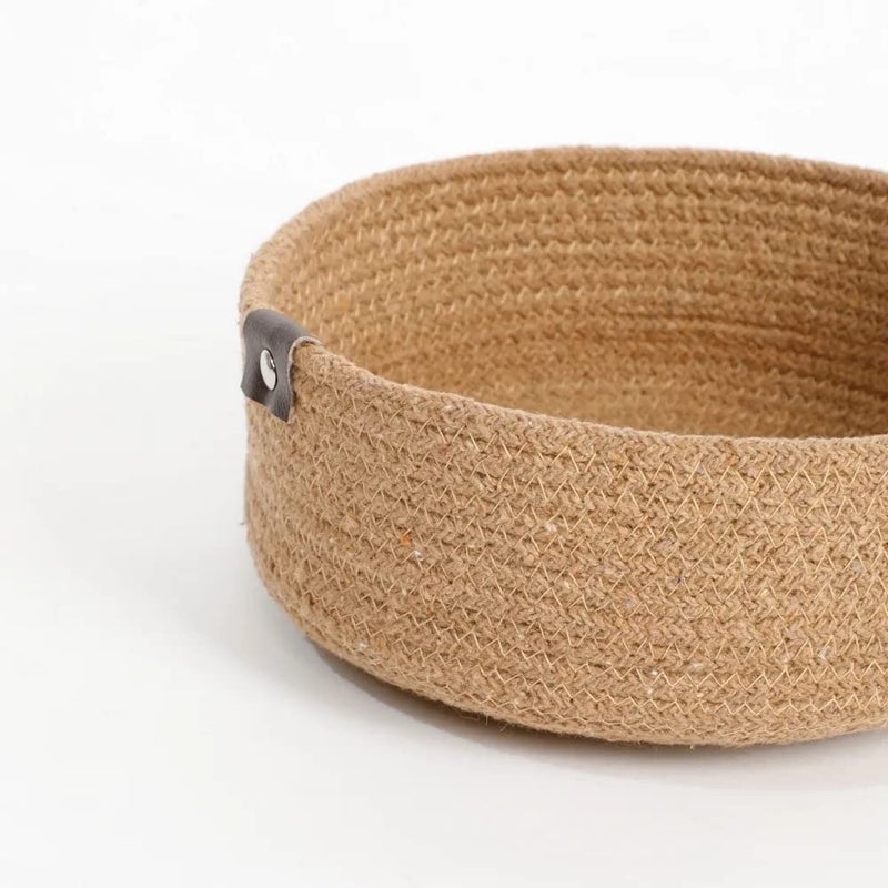 pepme pepme Cotton Tiny Round Plain Basket Beige Small 9x25  - Image 4