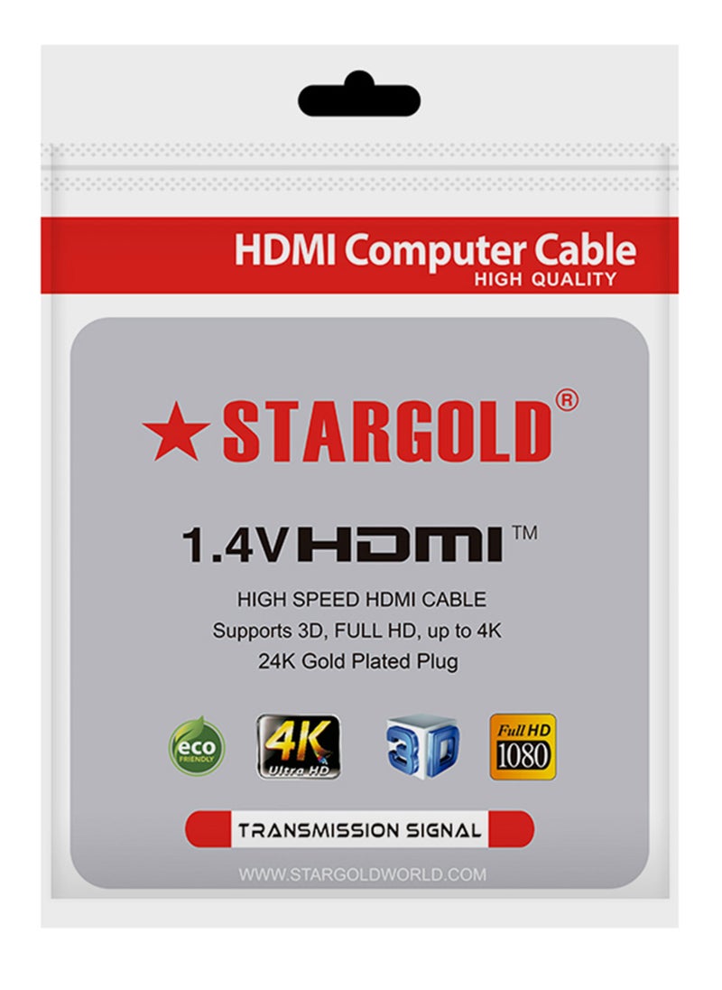 Stargold High Quality 1.4VHDMI High Speed HDMI Cable Supports 3D, FULL HD, up to 4K 24K Gold Plated Plug 1.5M  - Image 2