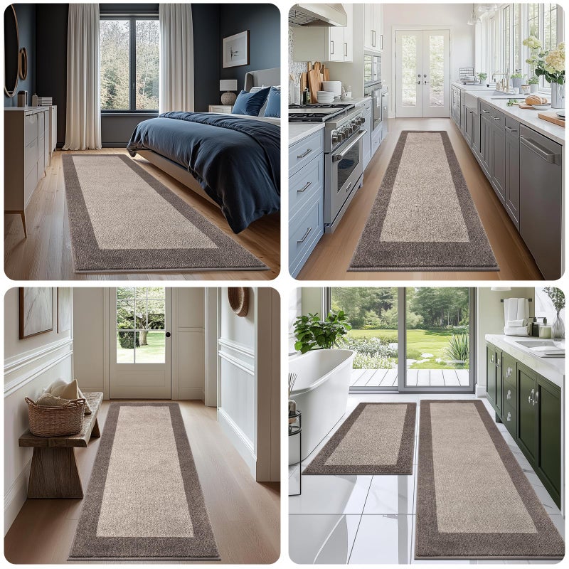 DOMUSTEX Machine Washable Kitchen Rug 24" x 84", Non Slip Kitchen Mat for Floor, Absorbent Entrance Runner Rug for Bedroom, Hallway, Bathroom, Door (Roll Packing) - Image 4