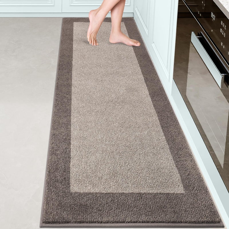 DOMUSTEX Machine Washable Kitchen Rug 24" x 84", Non Slip Kitchen Mat for Floor, Absorbent Entrance Runner Rug for Bedroom, Hallway, Bathroom, Door (Roll Packing) - Image 1