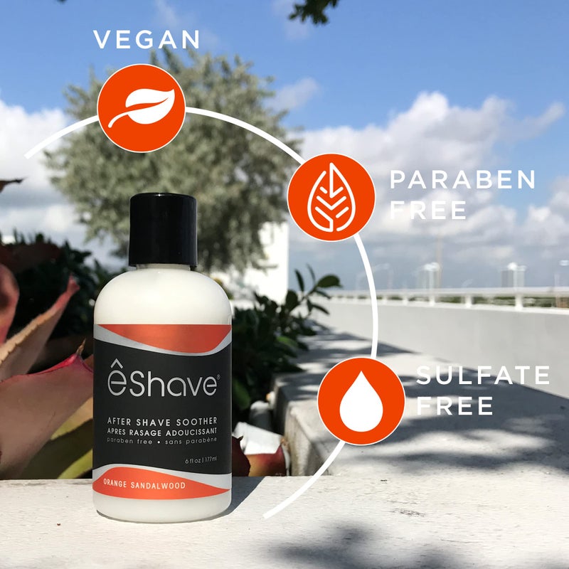 eShave Luxury After Shave Balm for Men-After Shave Lotion Soothes Razor Burn- Deep Moisturizes Skin- All-Natural Vegan After Shave Cream Zesty Orange Sandalwood 6 oz - Image 2