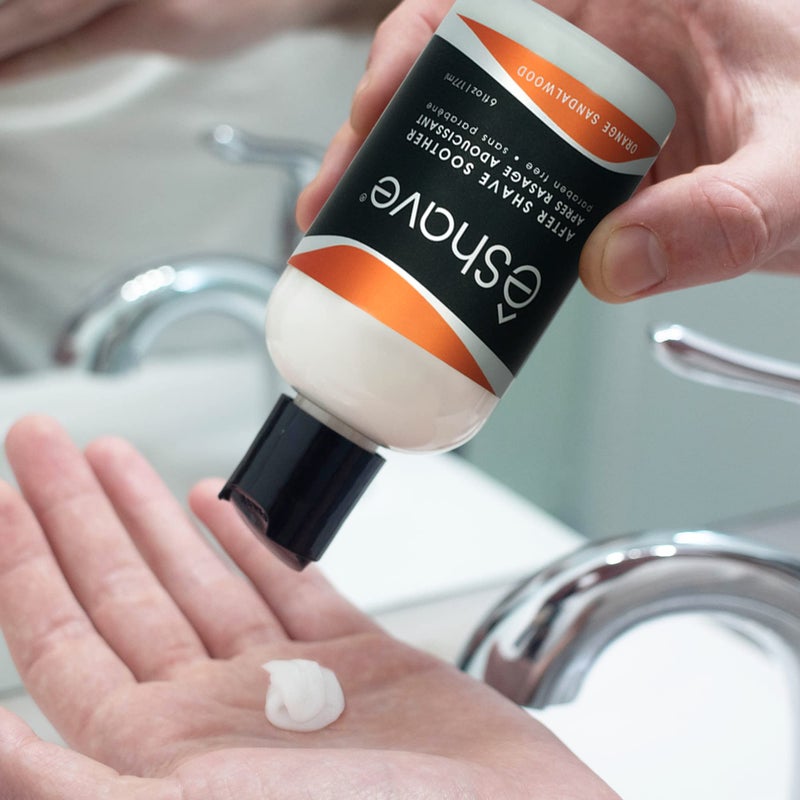 eShave Luxury After Shave Balm for Men-After Shave Lotion Soothes Razor Burn- Deep Moisturizes Skin- All-Natural Vegan After Shave Cream Zesty Orange Sandalwood 6 oz - Image 4