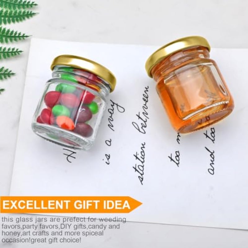 Mini Glass Jars Set - Bulk Pack of 20Small Containers with Lids 1.5 oz Clear Glass Bottles for Honey, Jams, Crafts and Wedding Favors Airtight, Reusablebaihuo - Image 4