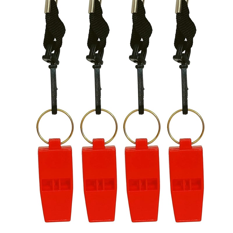 Ritecare RightCare Windy 636 Sports and Training Pea Less Whistles- Used by Professionals (Pack of 4)-Red - Image 1