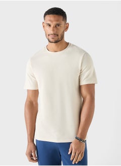 Iconic Iconic Textured Crew Neck T-shirt with Short Sleeve  - Image 1
