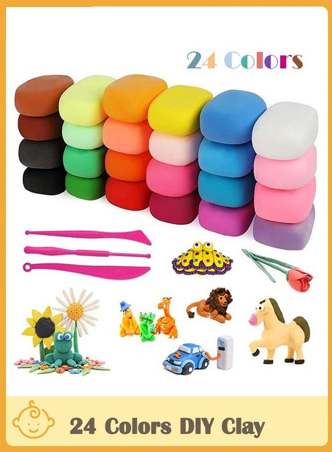 24 Colors DIY Plasticine for Kids Education, Super Light Modelling Clay Interactive Toy - Image 1