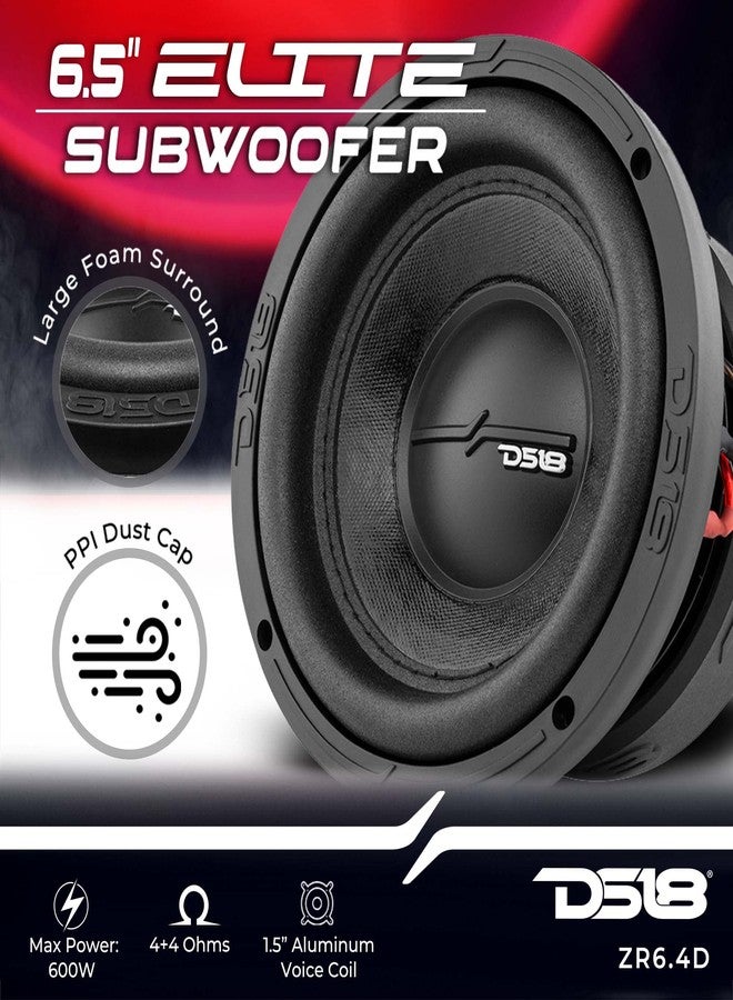دي أس18 مضخم صوت السيارة DS18 ZR6.4D Elite-Z مقاس 6 بوصات بقوة 600 واط، ملف صوتي مزدوج 4 أوم DVC 4+4 أوم (مكبر صوت واحد) - Image 2