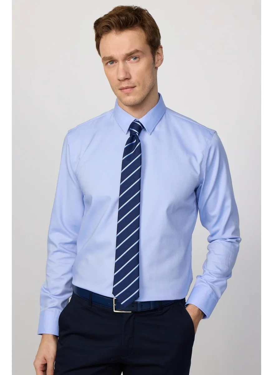 تودورس Slim Fit Long Sleeve Non-Iron No-Iron Blue Men's Shirt