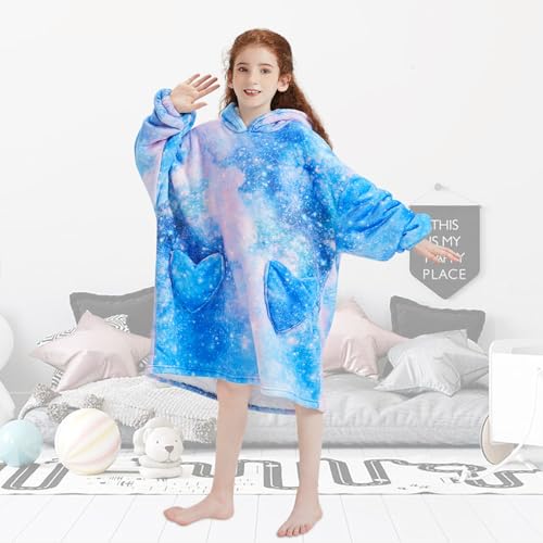 Fiosnow Galaxy Blanket Hoodies for Kids 6-13YR Oversize Wearable Blanket Hoodies for Boys Girls Teens - Image 5