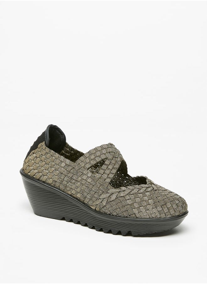 Flora Bella By Shoexpress Women's Textured Slip-On Shoes With Wedge Heels  - Image 3