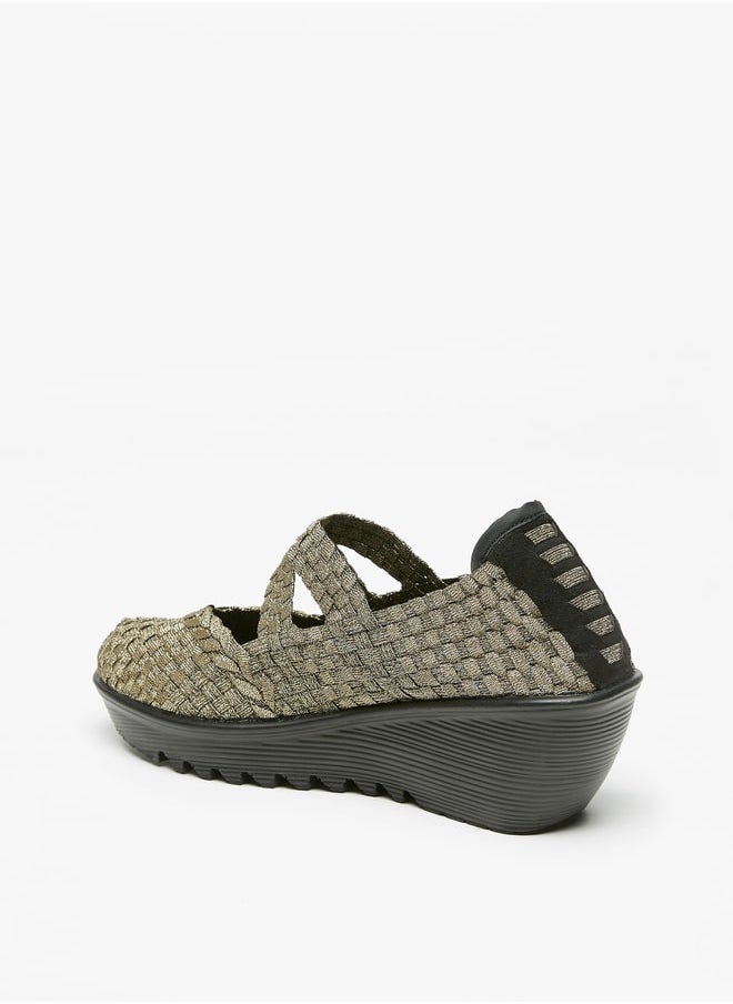 Flora Bella By Shoexpress Women's Textured Slip-On Shoes With Wedge Heels  - Image 2